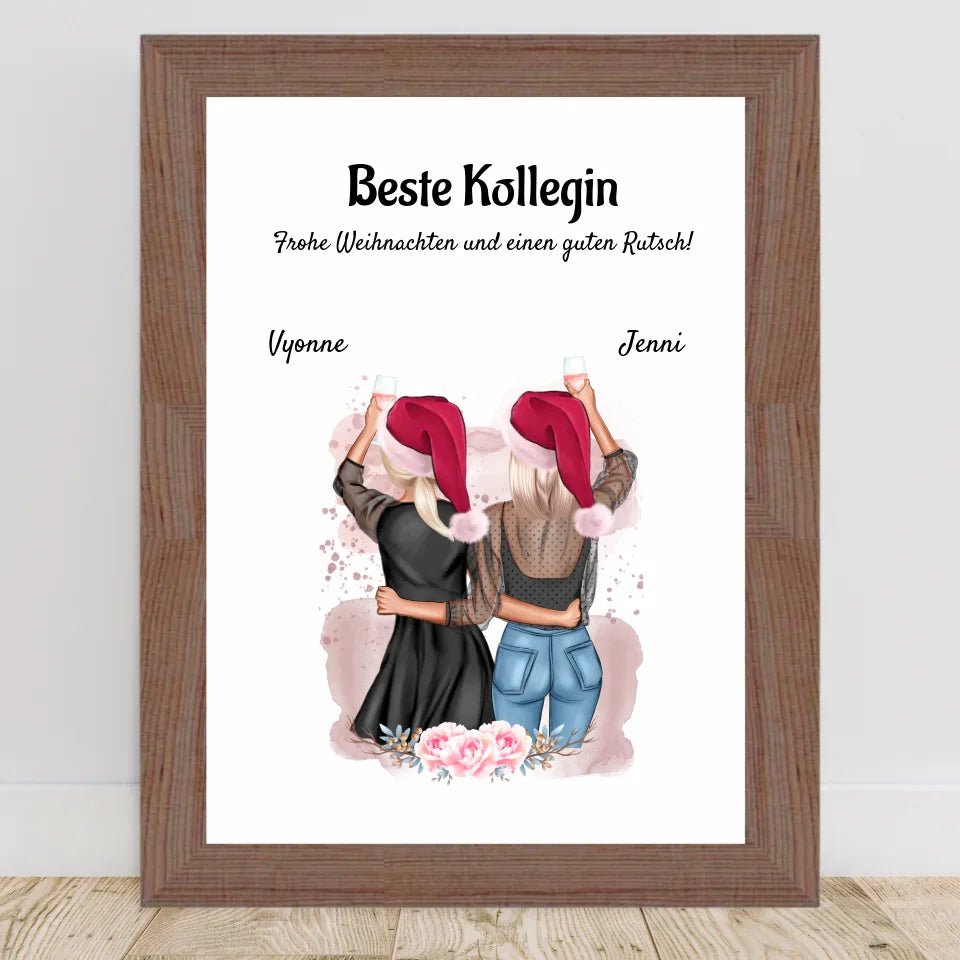 Kollegin Weihnachtsgeschenk Bild personalisiert - Cantty