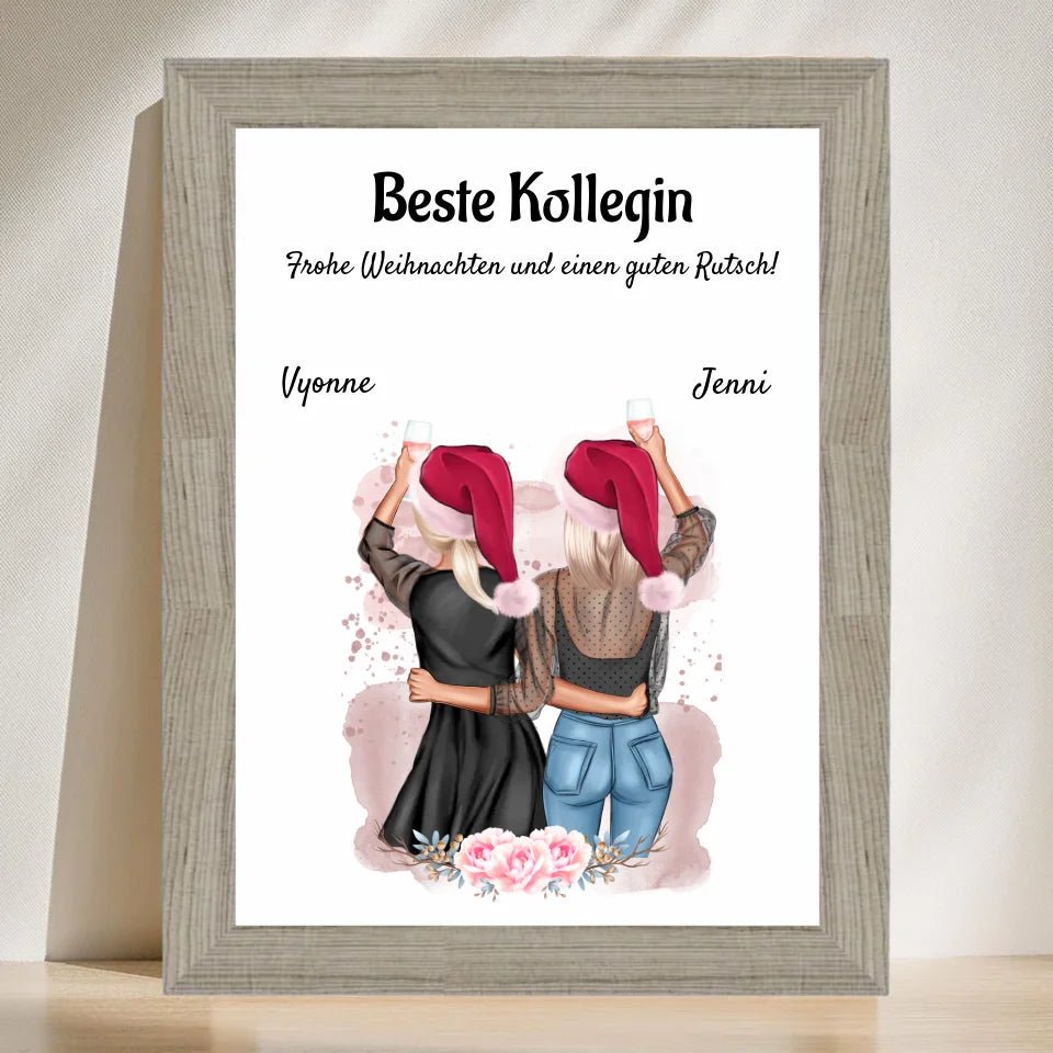 Kollegin Weihnachtsgeschenk Bild personalisiert - Cantty