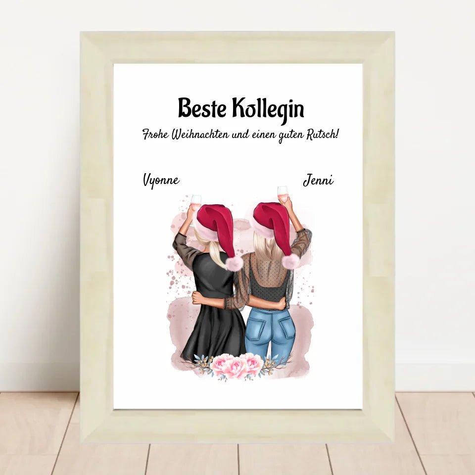 Kollegin Weihnachtsgeschenk Bild personalisiert - Cantty