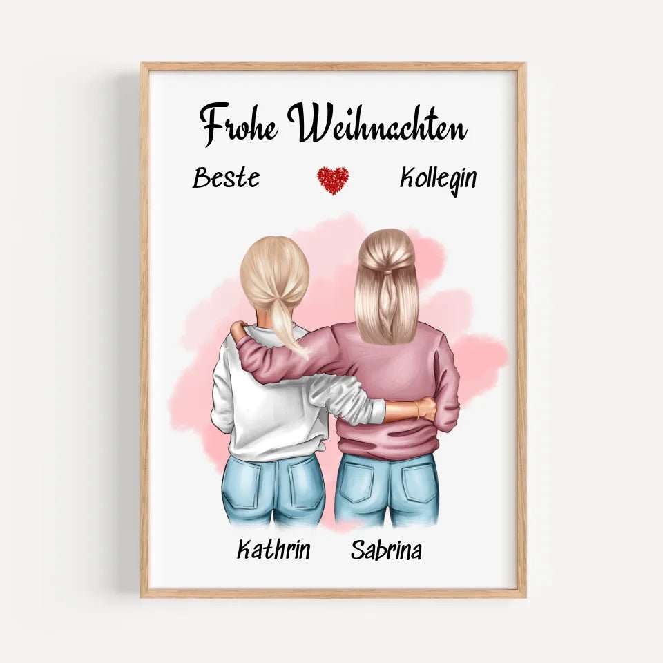 Weihnachtsgeschenk Bild für Kollegin personalisieren - Cantty