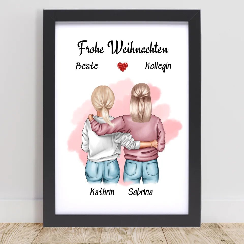 Weihnachtsgeschenk Bild für Kollegin personalisieren - Cantty