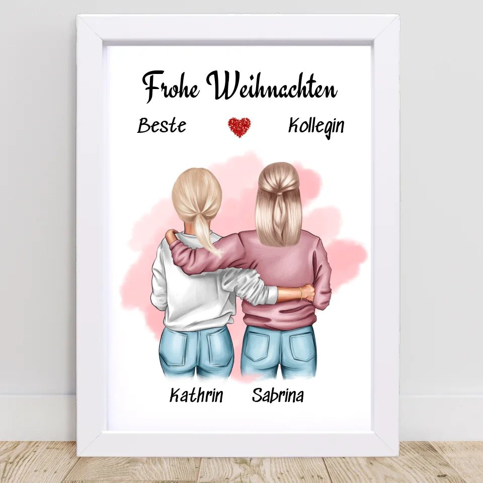Weihnachtsgeschenk Bild für Kollegin personalisieren - Cantty