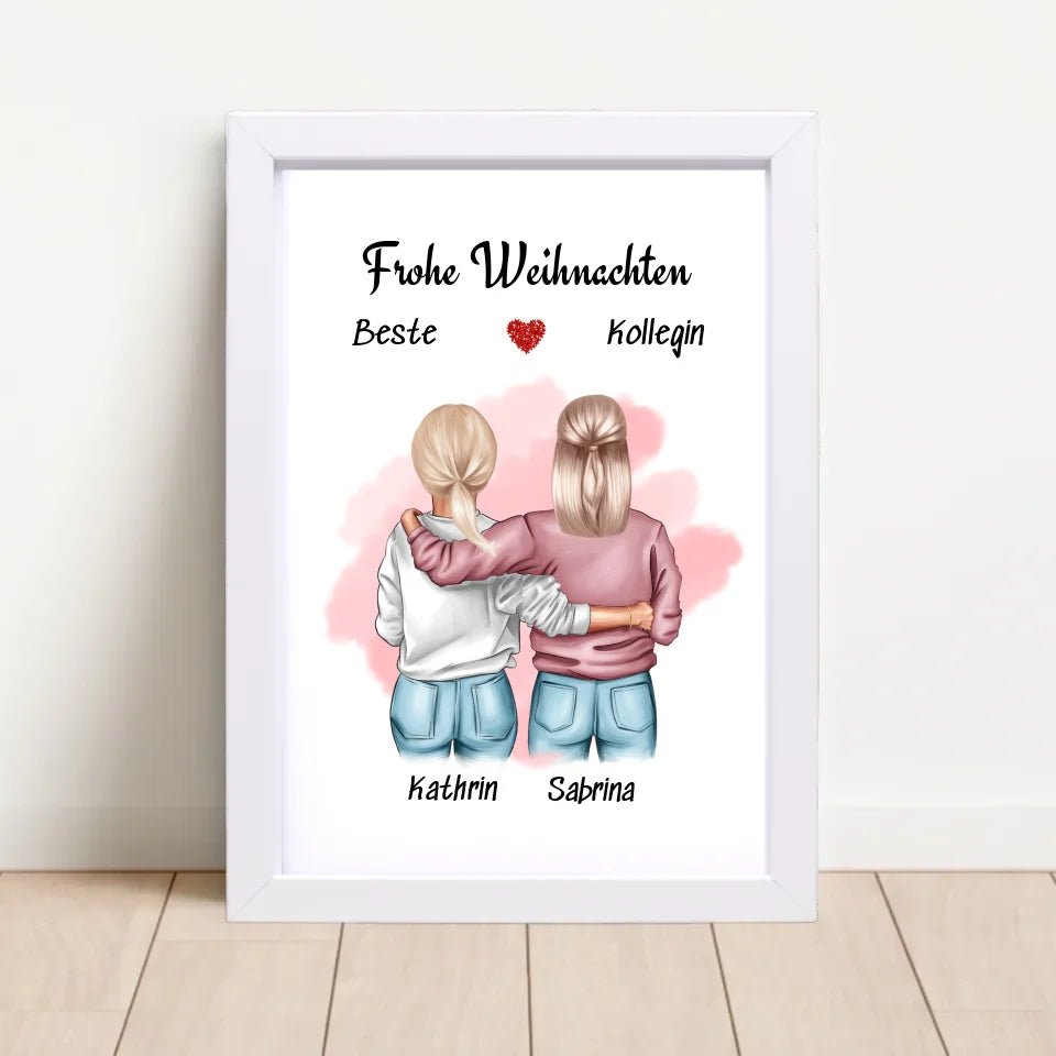 Weihnachtsgeschenk Bild für Kollegin personalisieren - Cantty