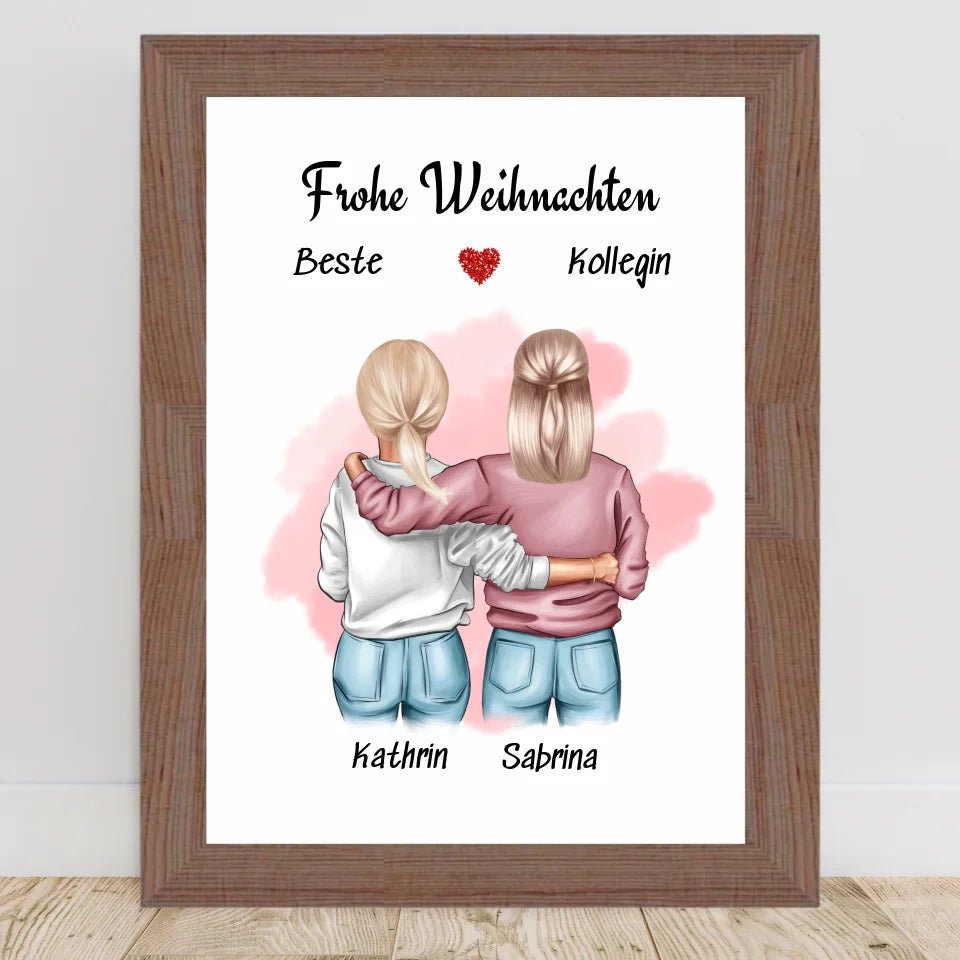 Weihnachtsgeschenk Bild für Kollegin personalisieren - Cantty