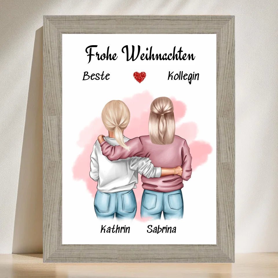 Weihnachtsgeschenk Bild für Kollegin personalisieren - Cantty