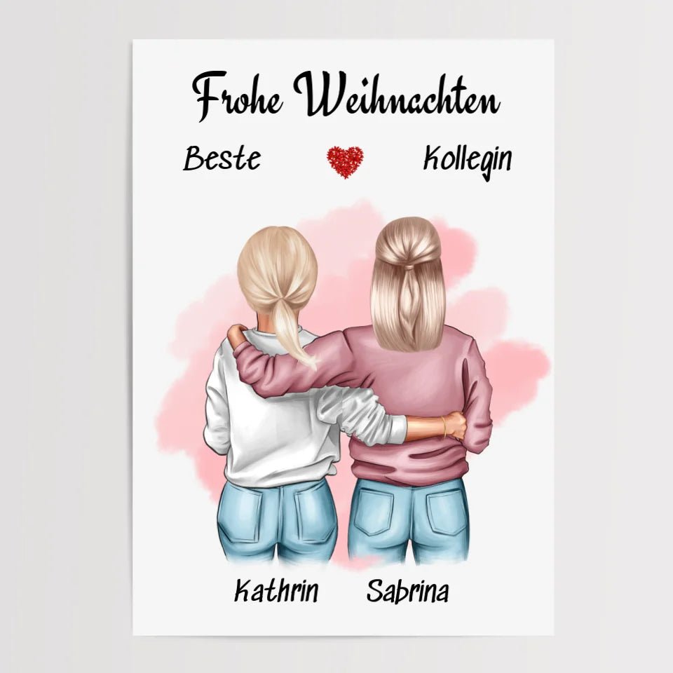 Weihnachtsgeschenk Bild für Kollegin personalisieren - Cantty
