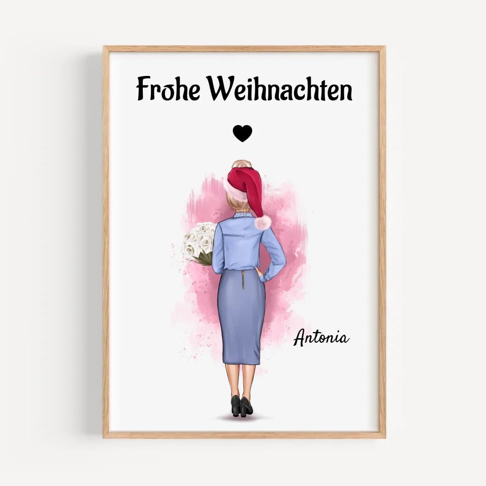 Personalisiertes Bild Weihnachtsgeschenk Chefin - Cantty