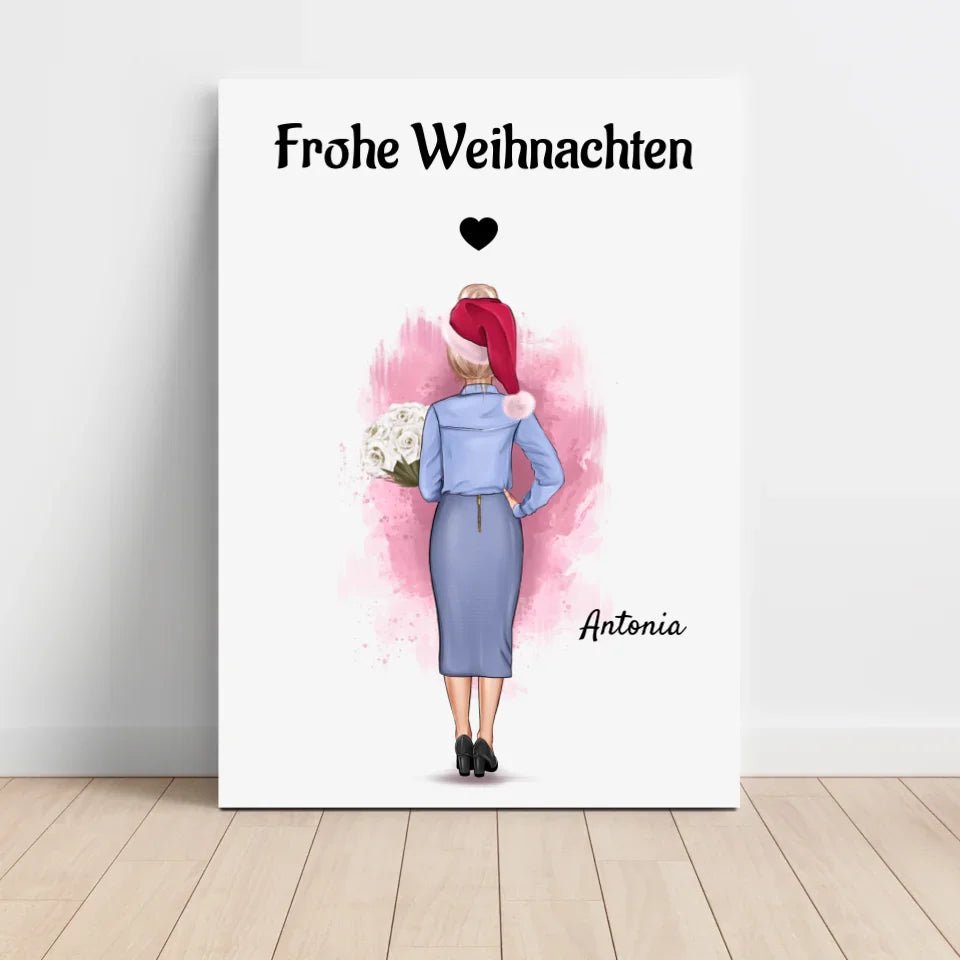 Personalisiertes Bild Weihnachtsgeschenk Chefin - Cantty