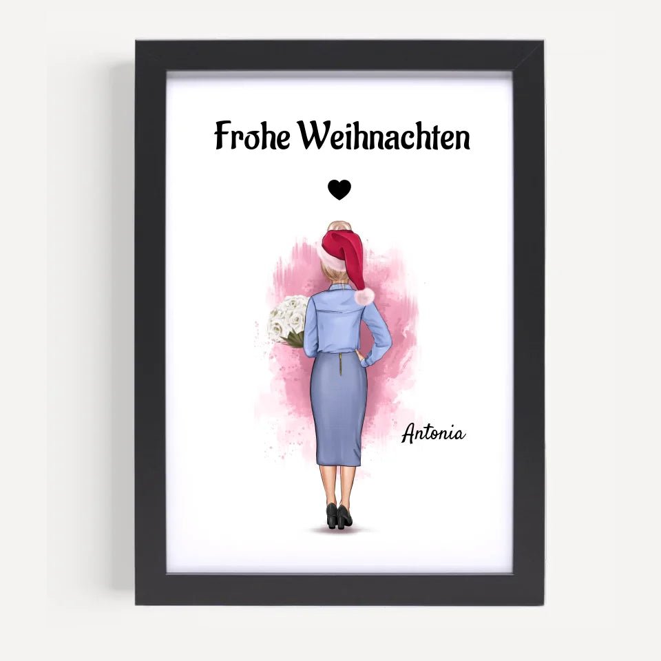 Personalisiertes Bild Weihnachtsgeschenk Chefin - Cantty
