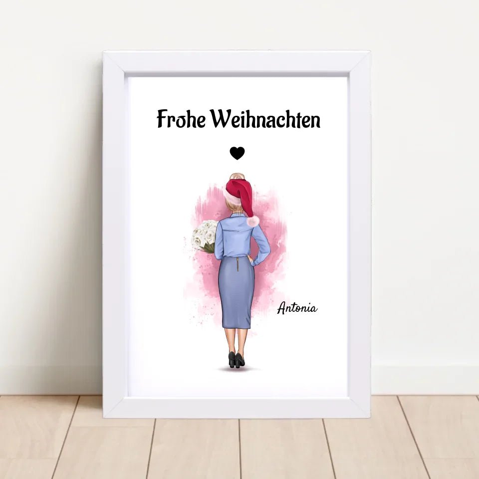 Personalisiertes Bild Weihnachtsgeschenk Chefin - Cantty