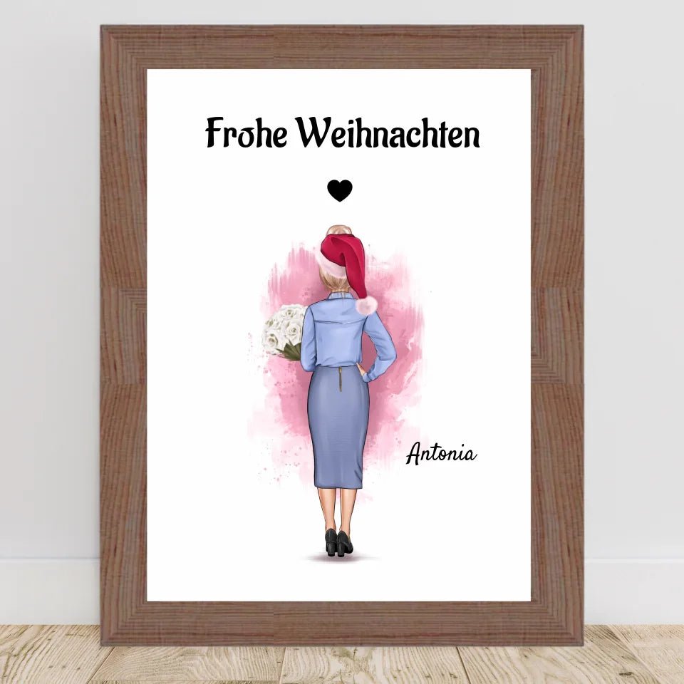 Personalisiertes Bild Weihnachtsgeschenk Chefin - Cantty
