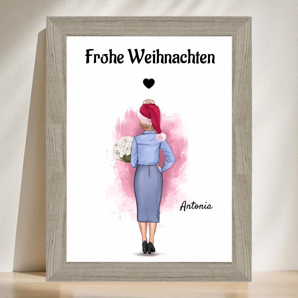 Personalisiertes Bild Weihnachtsgeschenk Chefin - Cantty