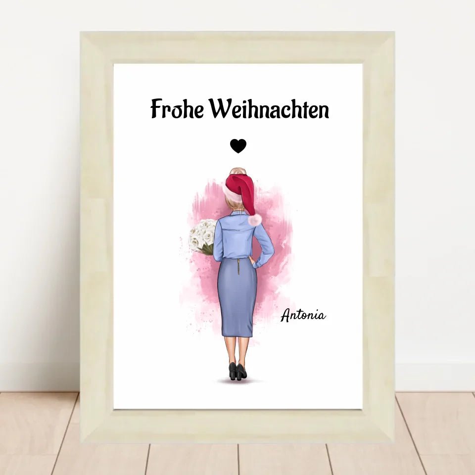 Personalisiertes Bild Weihnachtsgeschenk Chefin - Cantty