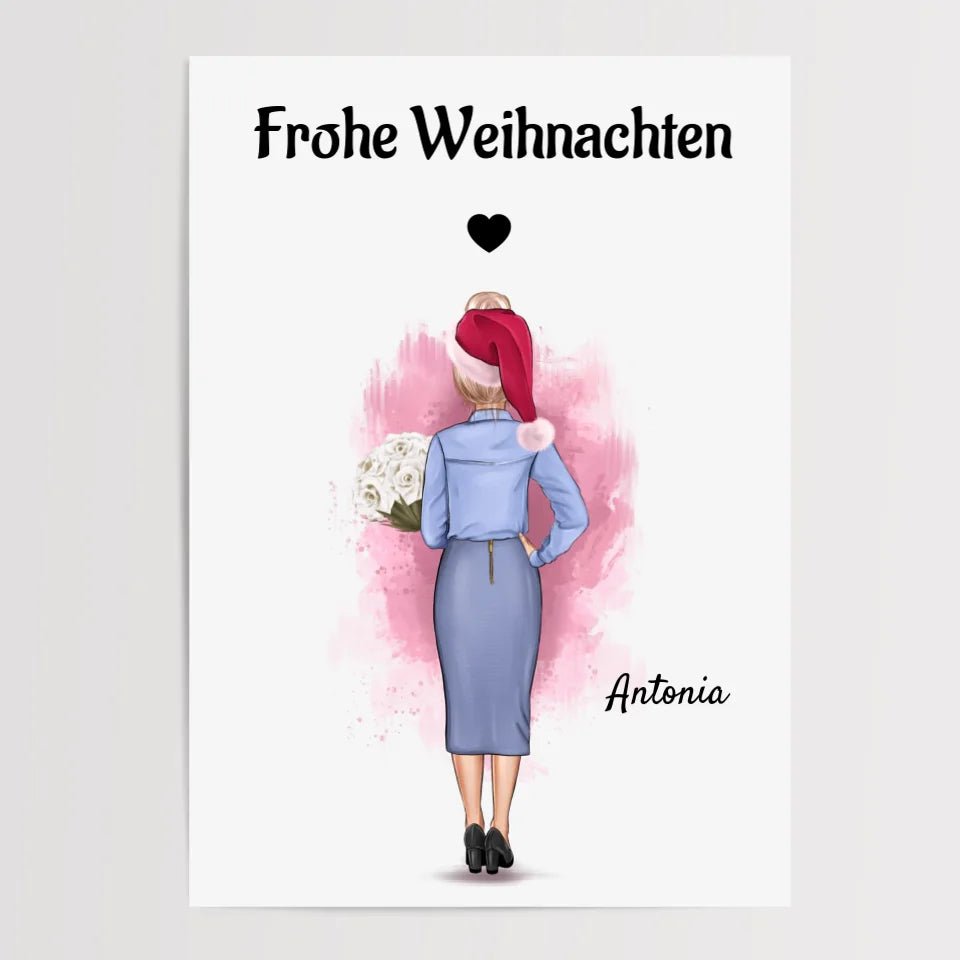 Personalisiertes Bild Weihnachtsgeschenk Chefin - Cantty