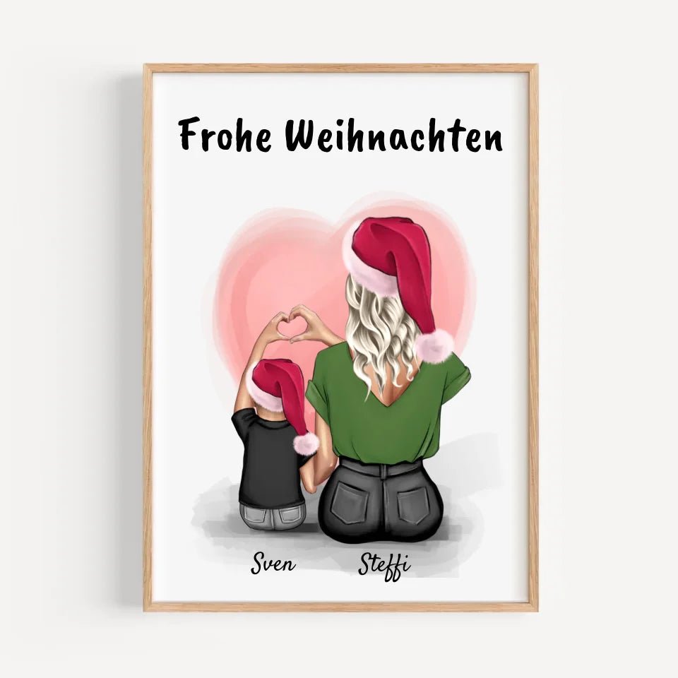 Geschenk Bild Patentante & kleiner Junge zu Weihnachten - Cantty