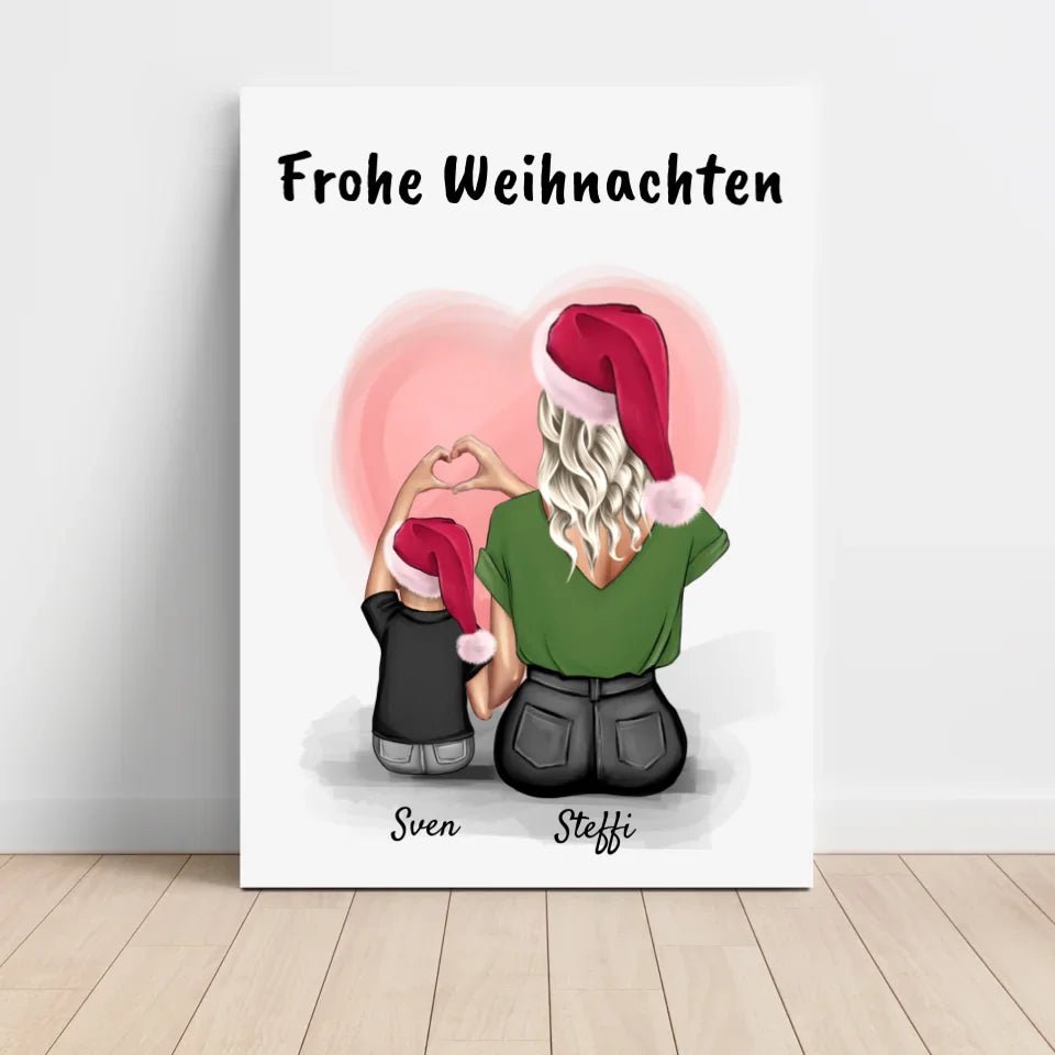 Geschenk Bild Patentante & kleiner Junge zu Weihnachten - Cantty