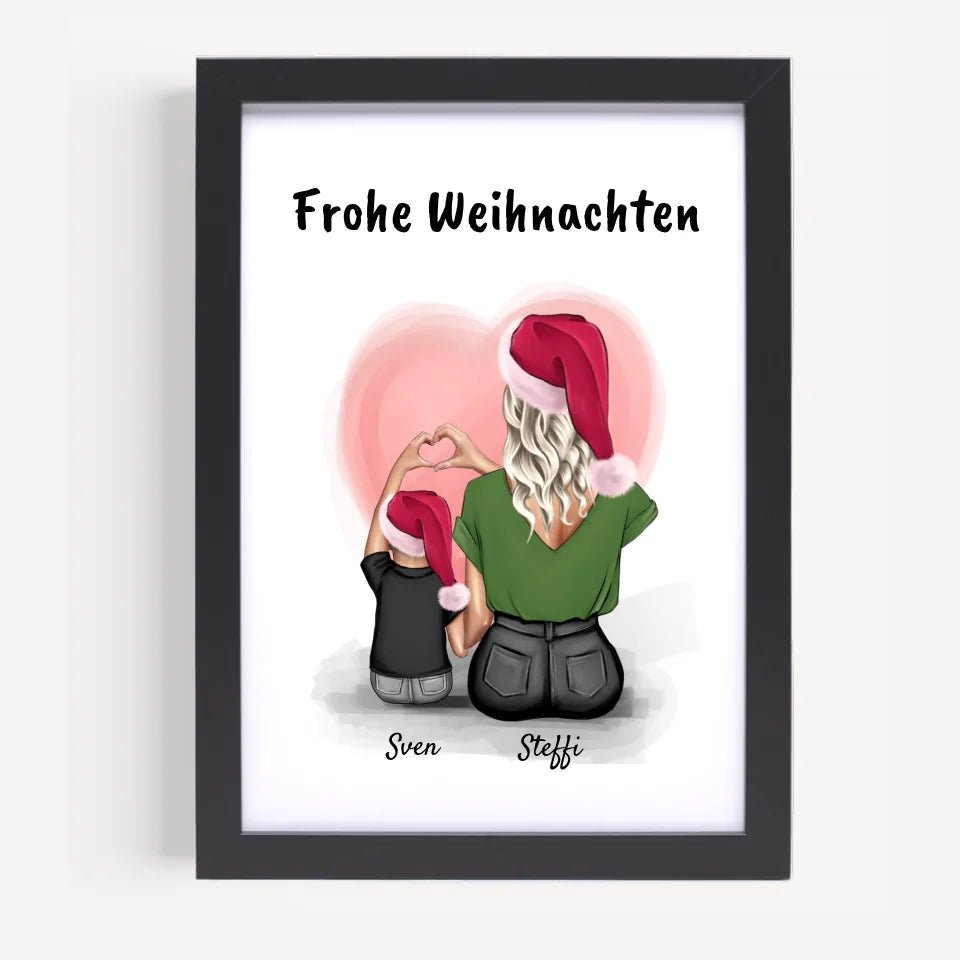 Geschenk Bild Patentante & kleiner Junge zu Weihnachten - Cantty