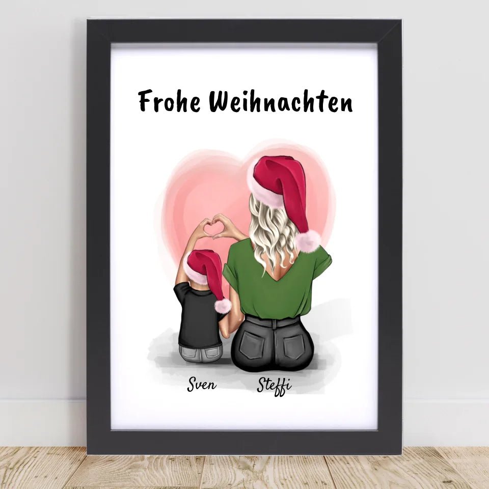 Geschenk Bild Patentante & kleiner Junge zu Weihnachten - Cantty