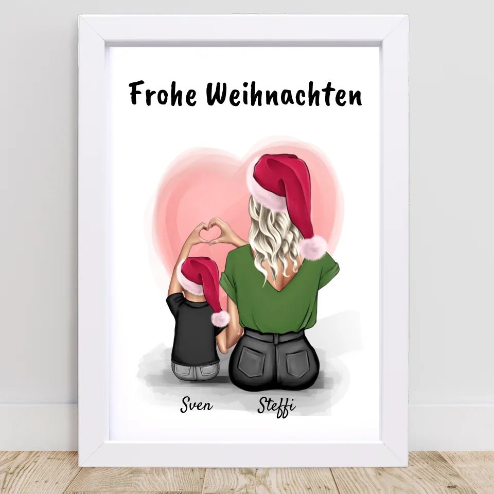 Geschenk Bild Patentante & kleiner Junge zu Weihnachten - Cantty