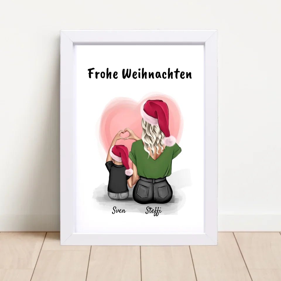 Geschenk Bild Patentante & kleiner Junge zu Weihnachten - Cantty