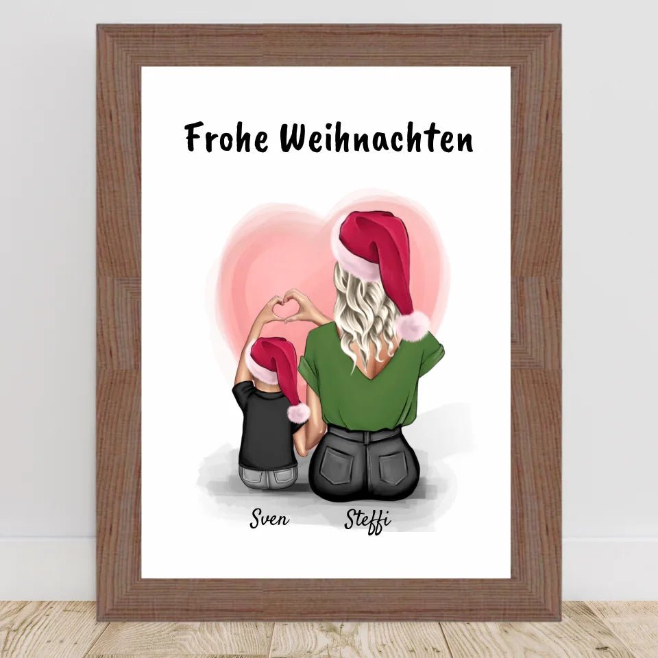 Geschenk Bild Patentante & kleiner Junge zu Weihnachten - Cantty