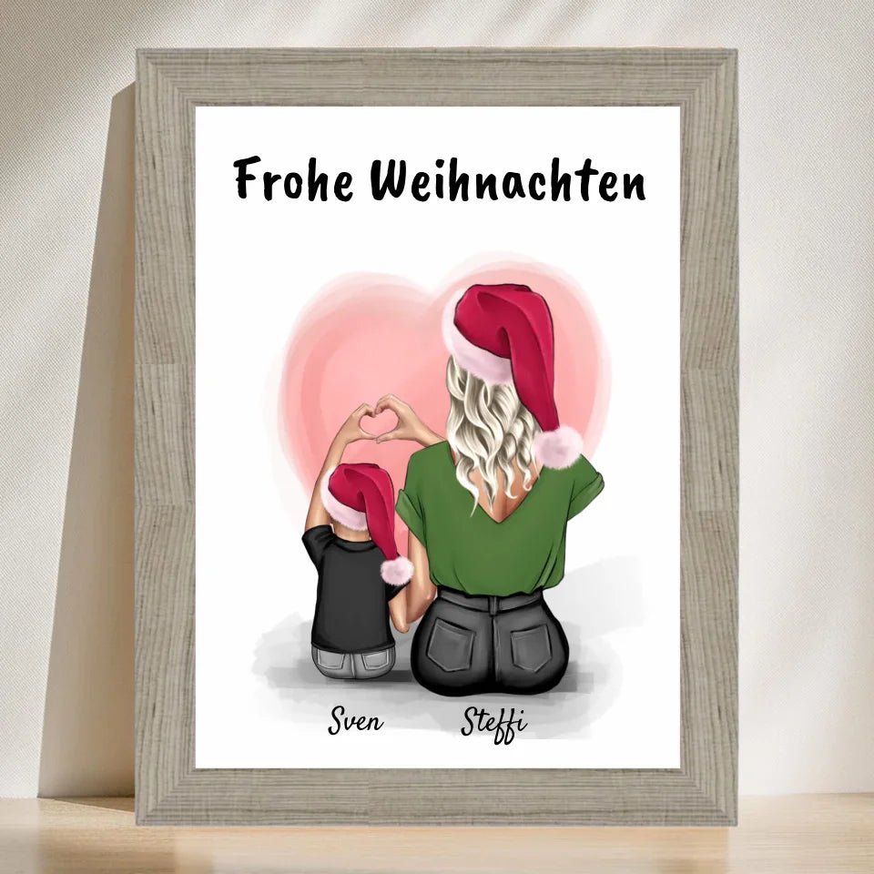 Geschenk Bild Patentante & kleiner Junge zu Weihnachten - Cantty