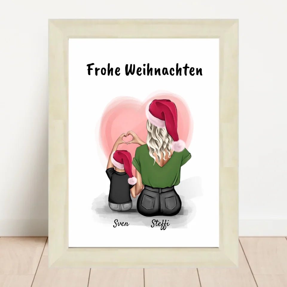 Geschenk Bild Patentante & kleiner Junge zu Weihnachten - Cantty