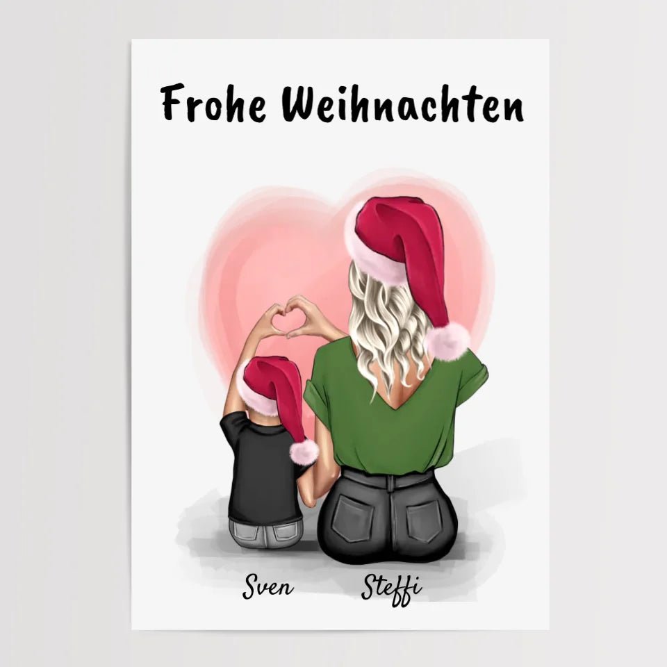 Geschenk Bild Patentante & kleiner Junge zu Weihnachten - Cantty
