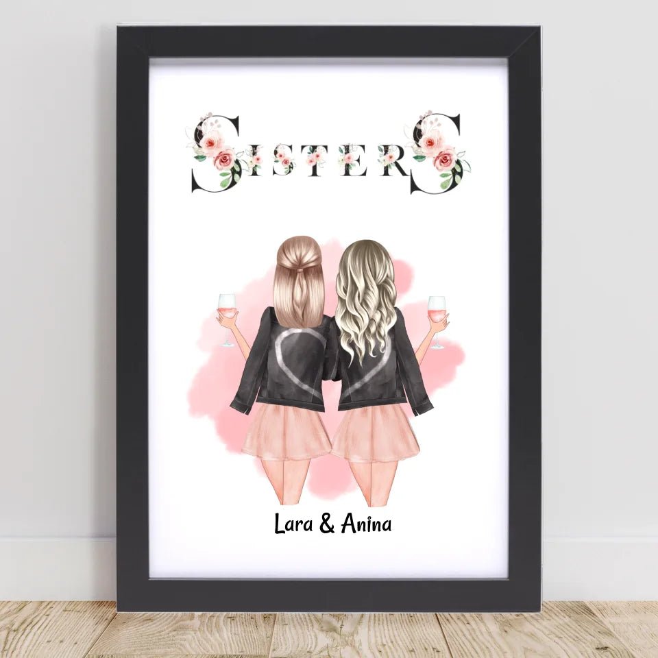 Sisters Poster Weihnachtsgeschenk individualisiert - Cantty