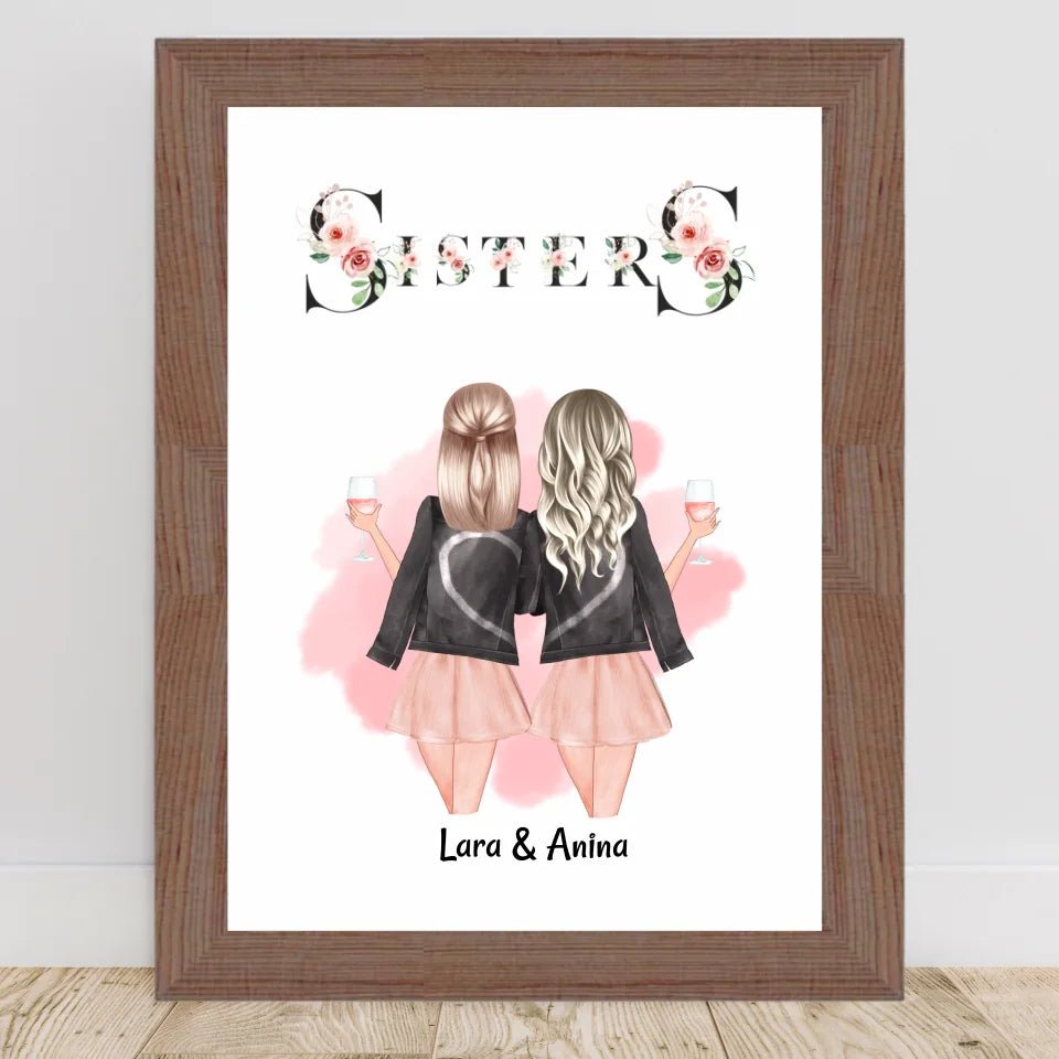 Sisters Poster Weihnachtsgeschenk individualisiert - Cantty