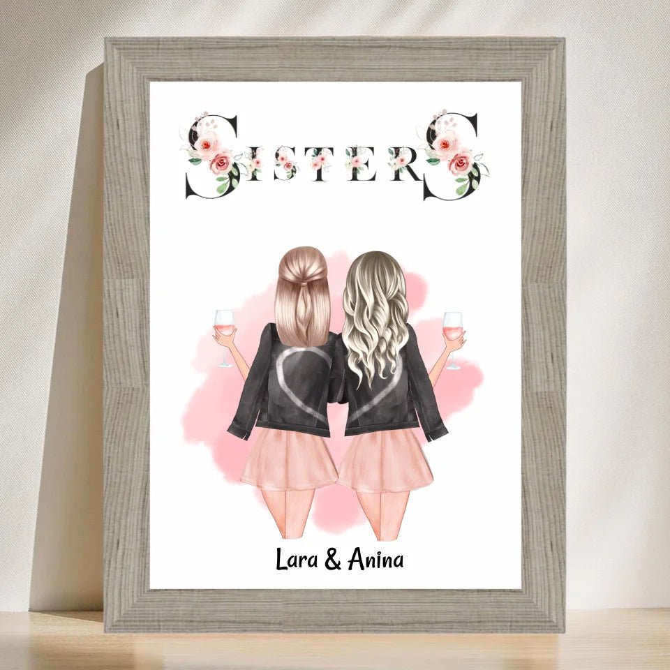 Sisters Poster Weihnachtsgeschenk individualisiert - Cantty