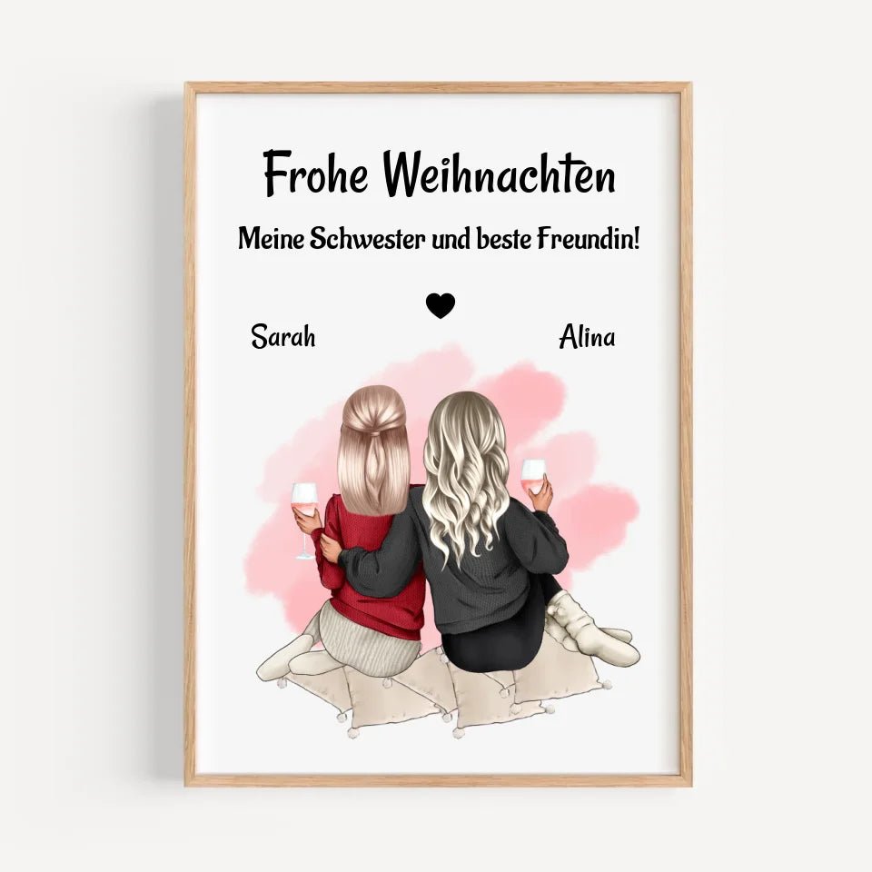 Beste Schwester Posterdruck Weihnachtsgeschenk - Cantty