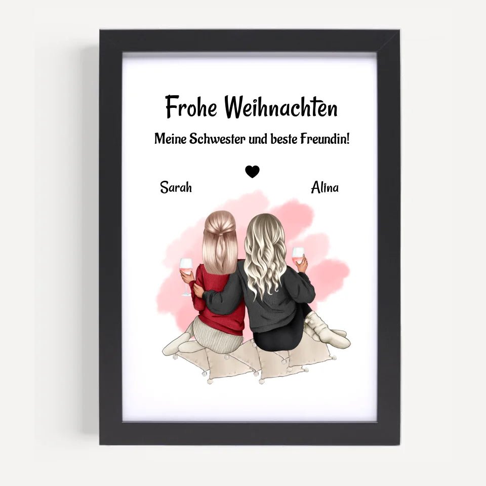 Beste Schwester Posterdruck Weihnachtsgeschenk - Cantty