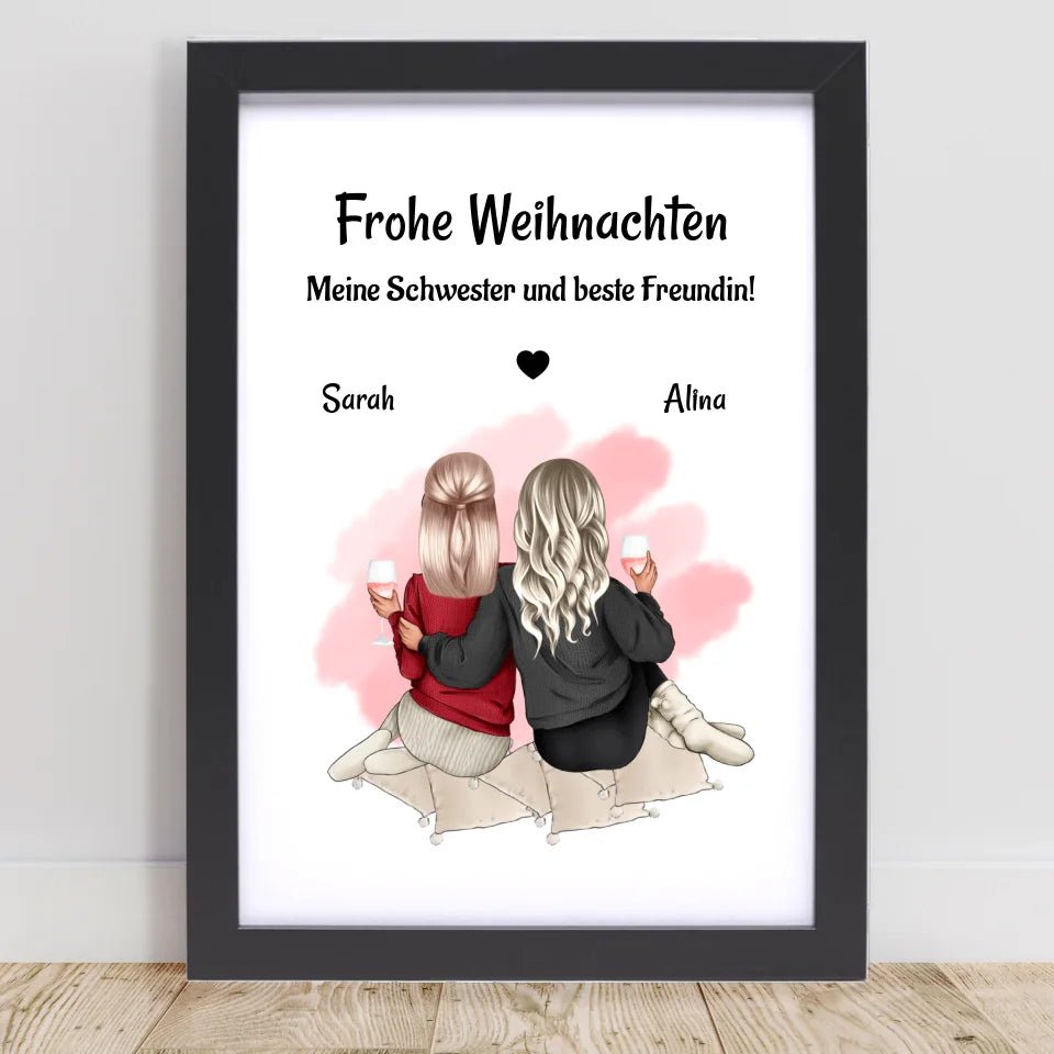 Beste Schwester Posterdruck Weihnachtsgeschenk - Cantty