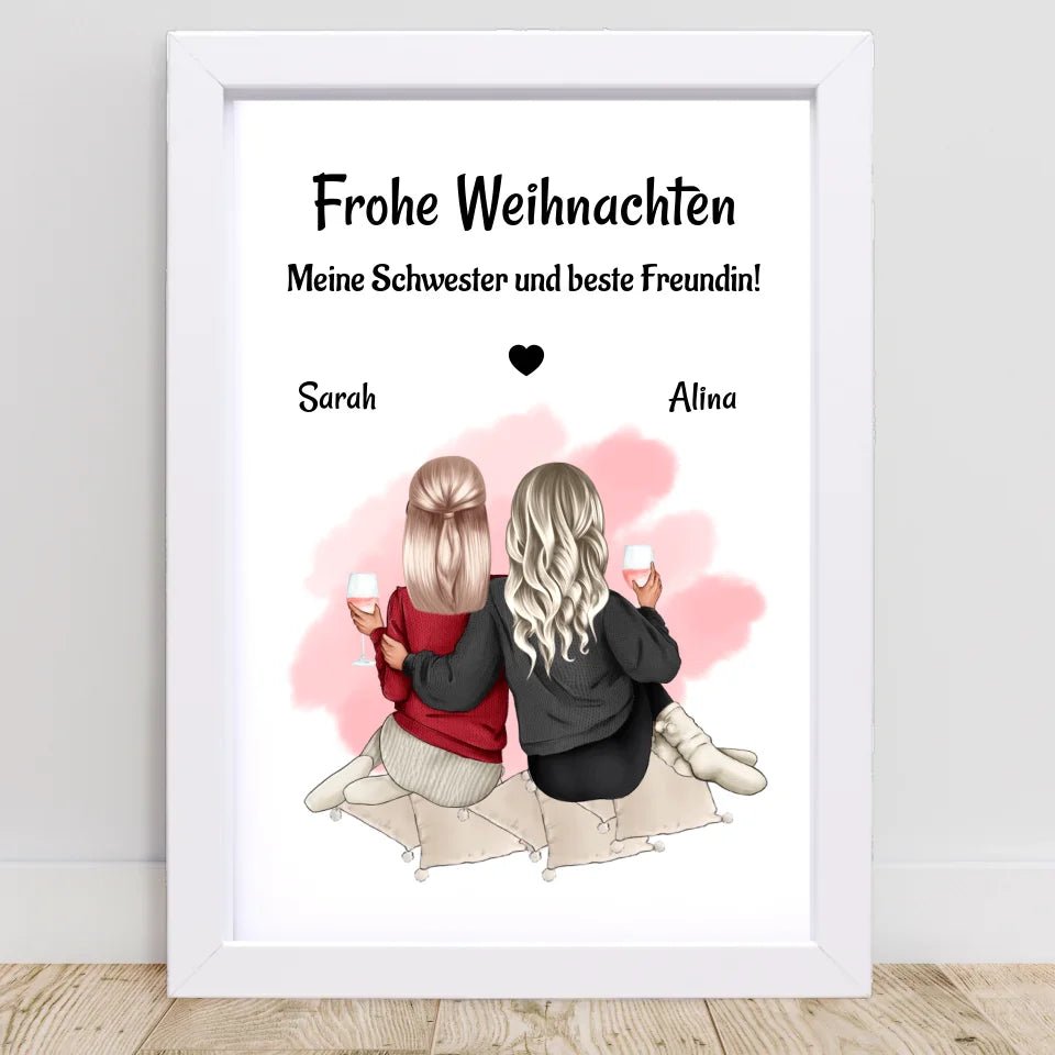 Beste Schwester Posterdruck Weihnachtsgeschenk - Cantty