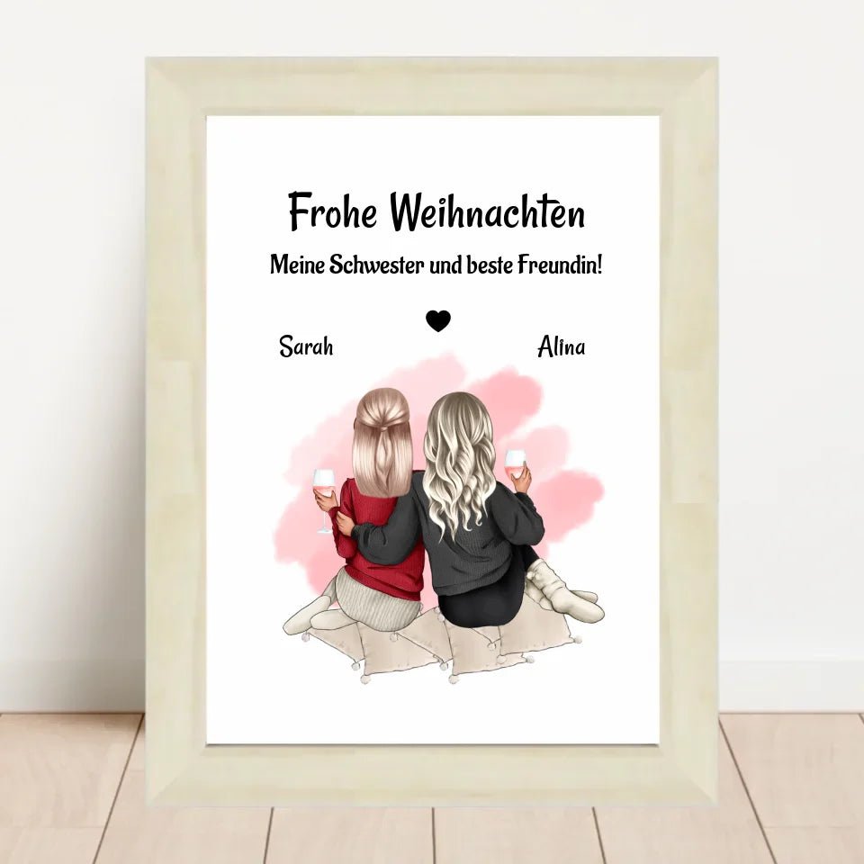 Beste Schwester Posterdruck Weihnachtsgeschenk - Cantty