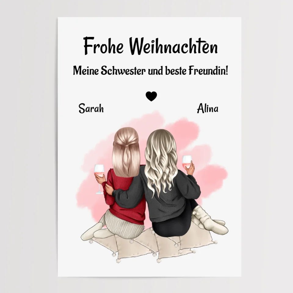 Beste Schwester Posterdruck Weihnachtsgeschenk - Cantty