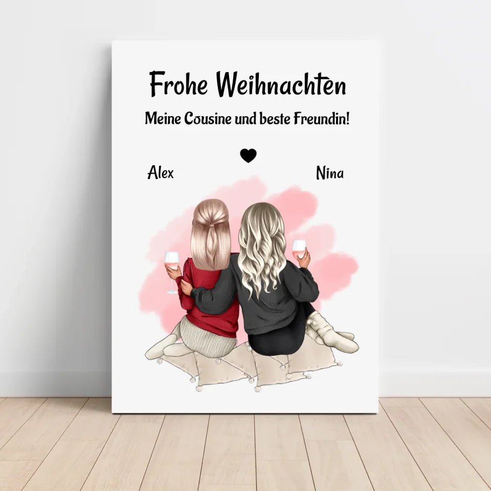 Personalisiertes Weihnachtsgeschenk Poster für Cousine - Cantty