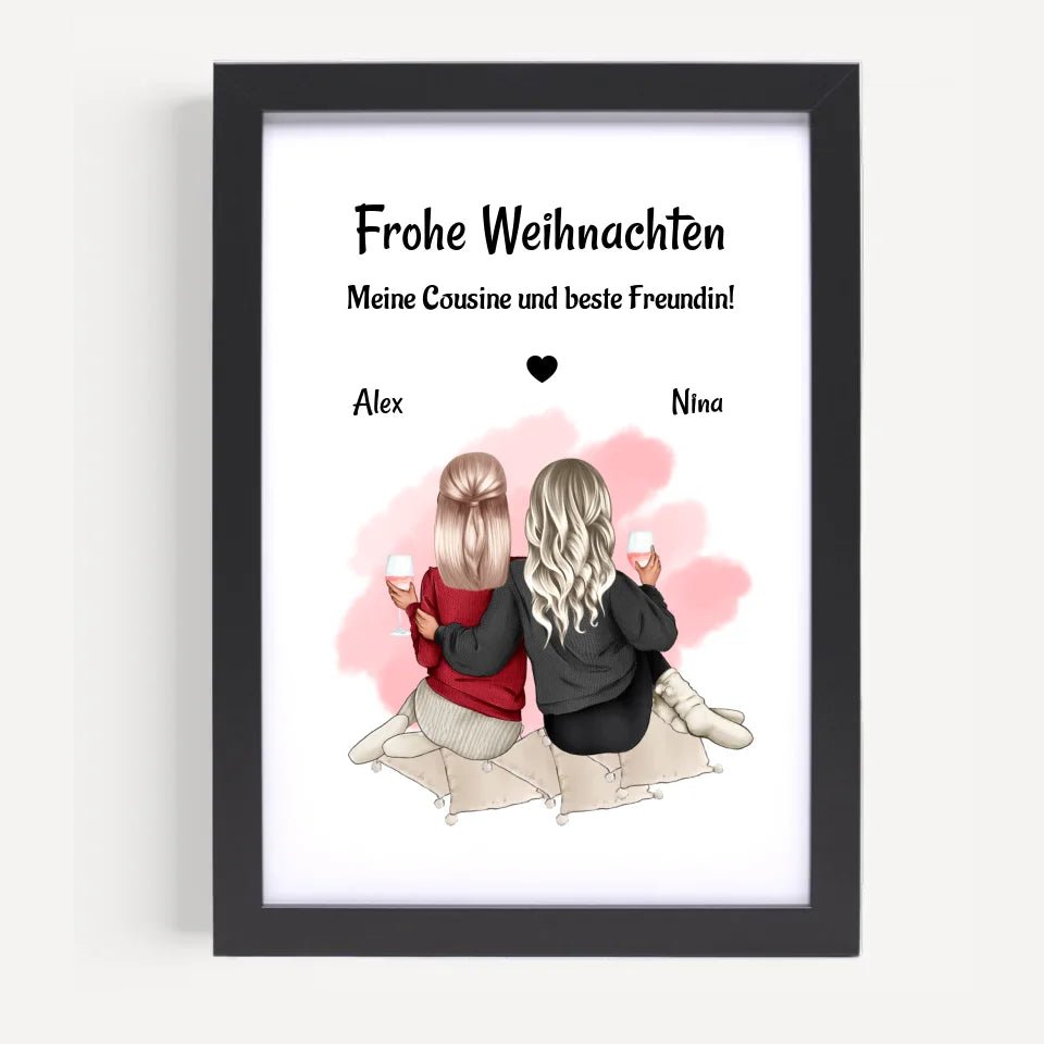 Personalisiertes Weihnachtsgeschenk Poster für Cousine - Cantty