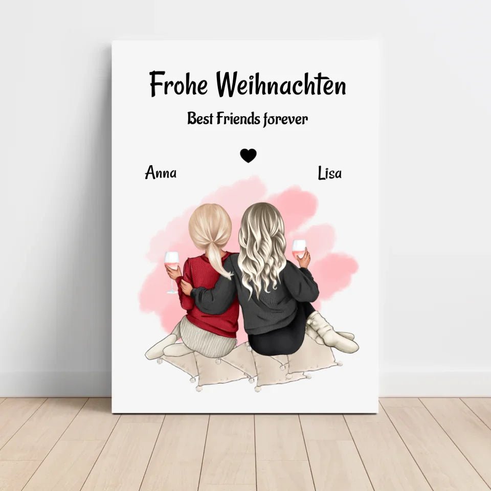 Beste Freundinnen Bild Geschenk Weihnachten selber gestalten - Cantty