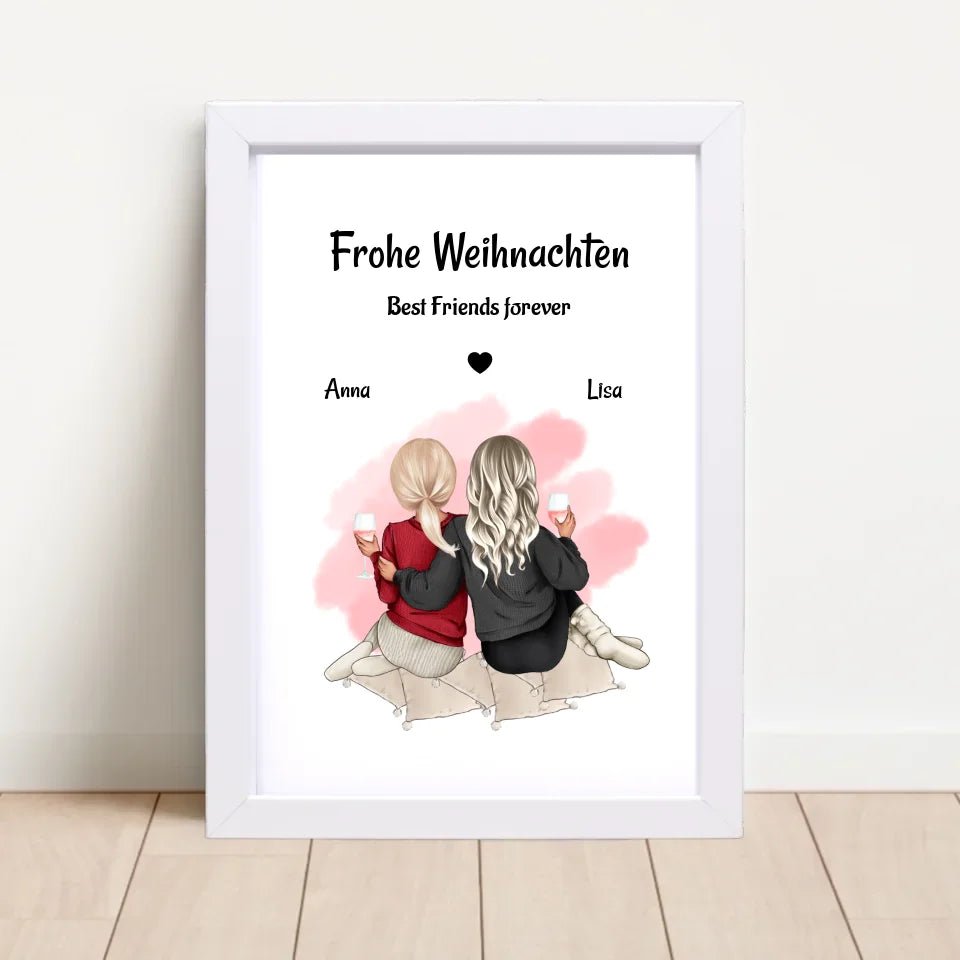 Beste Freundinnen Bild Geschenk Weihnachten selber gestalten - Cantty
