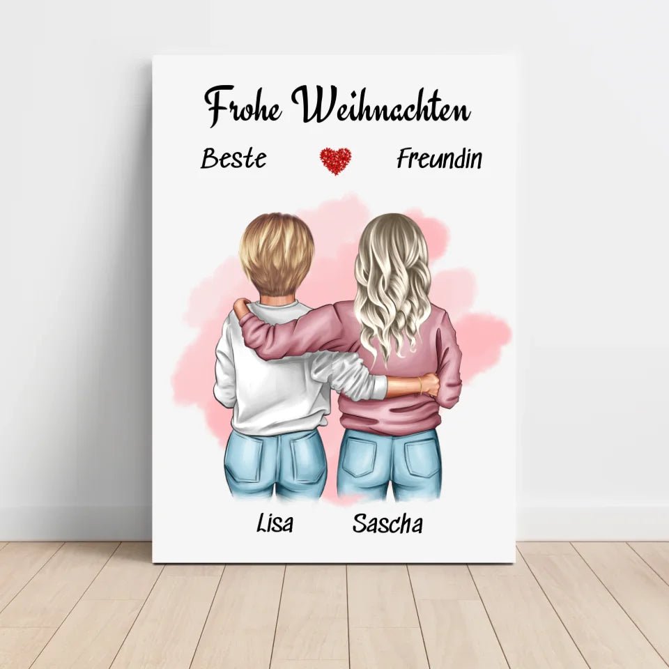 2 beste Freundin Posterdruck Weihnachtsgeschenk - Cantty