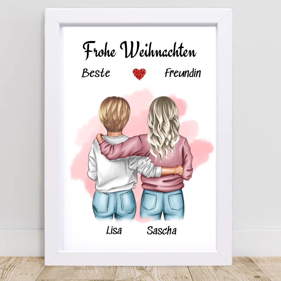 2 beste Freundin Posterdruck Weihnachtsgeschenk - Cantty
