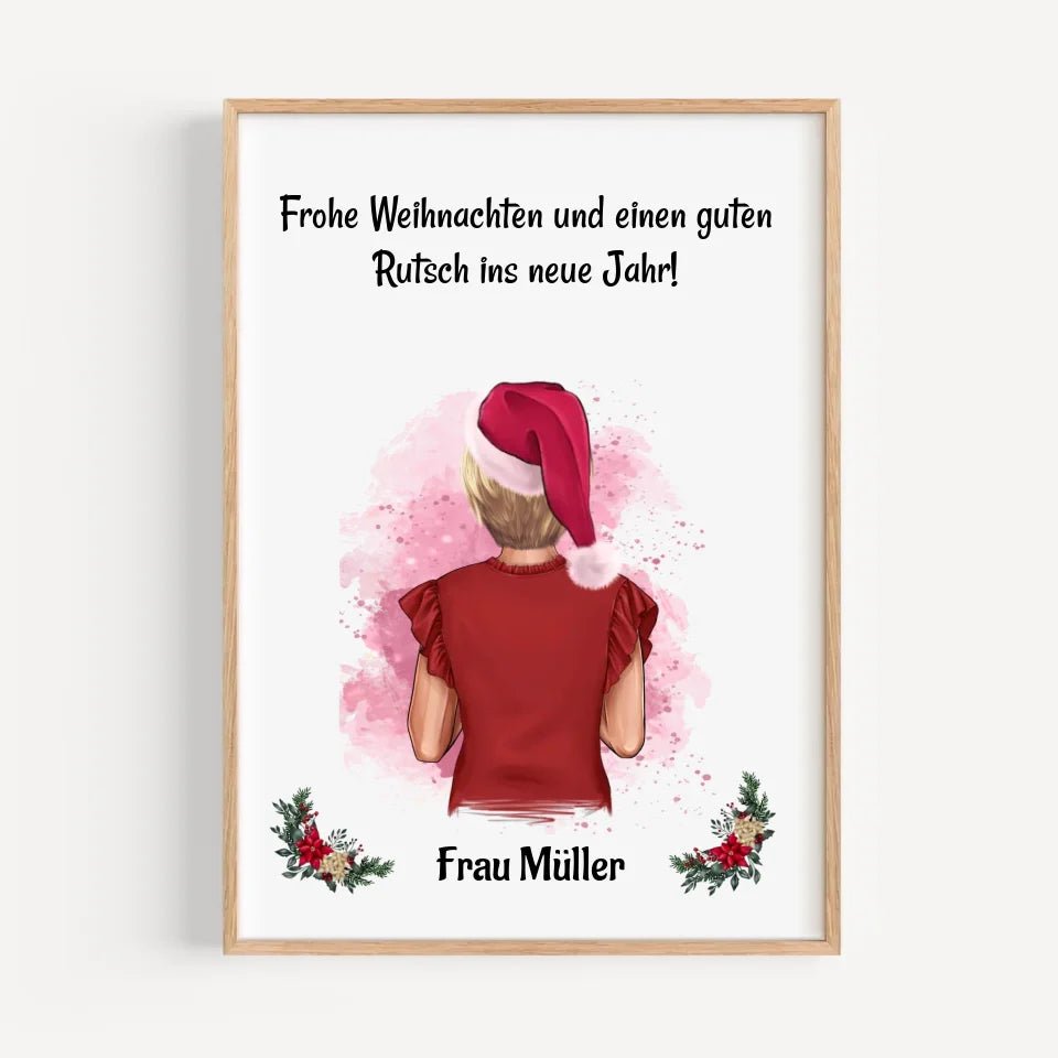 Erzieherin & Betreuerin Weihnachtsgeschenk Bild personalisiert - Cantty
