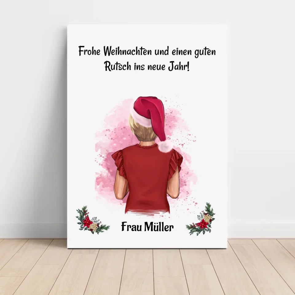 Erzieherin & Betreuerin Weihnachtsgeschenk Bild personalisiert - Cantty