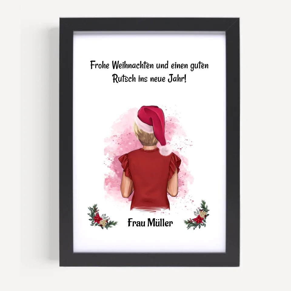Erzieherin & Betreuerin Weihnachtsgeschenk Bild personalisiert - Cantty
