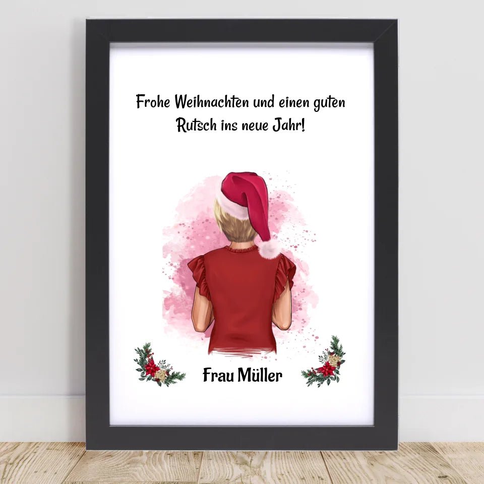 Erzieherin & Betreuerin Weihnachtsgeschenk Bild personalisiert - Cantty