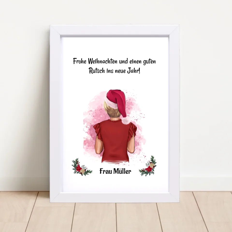Erzieherin & Betreuerin Weihnachtsgeschenk Bild personalisiert - Cantty