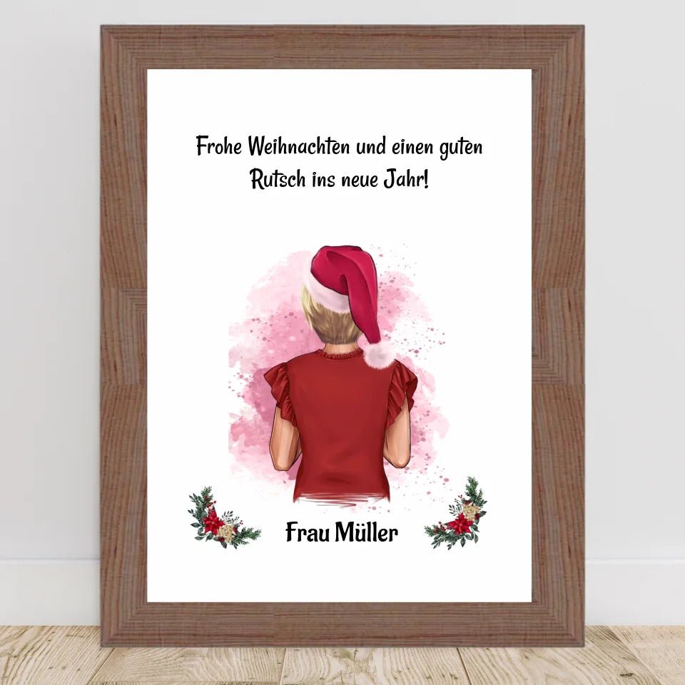 Erzieherin & Betreuerin Weihnachtsgeschenk Bild personalisiert - Cantty