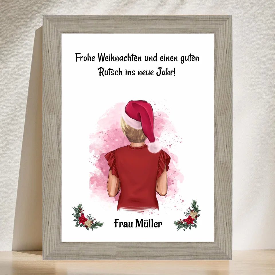 Erzieherin & Betreuerin Weihnachtsgeschenk Bild personalisiert - Cantty
